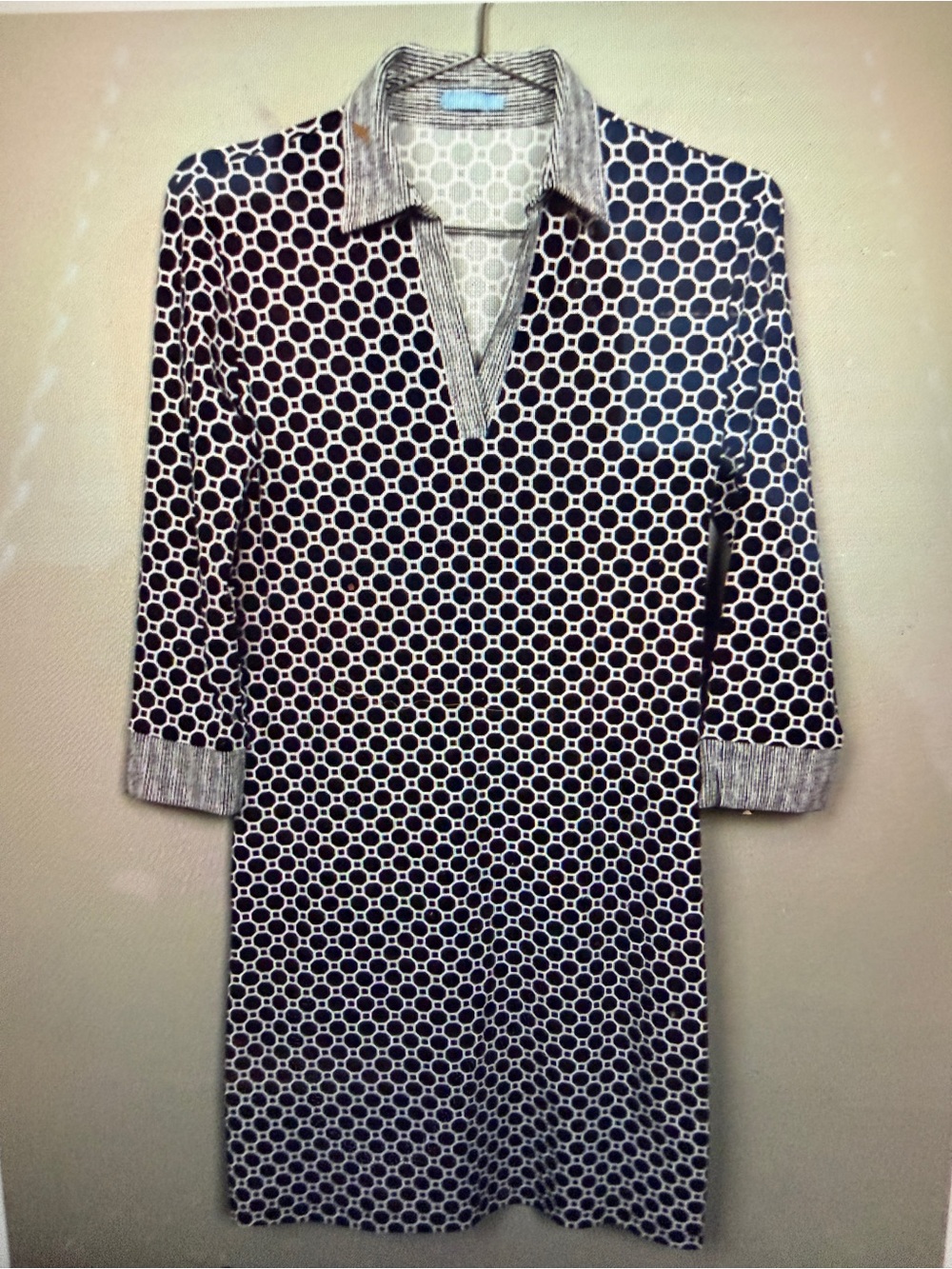 J. McLaughlin Catalina Cloth collared Dress with 3/4 sleeves.  VGUC